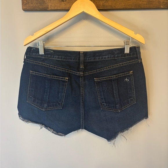 Rag & Bone Dark Blue Jean Distressed Mini Shorts in size 29 - Picture 4 of 11